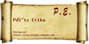 Pótz Erika névjegykártya