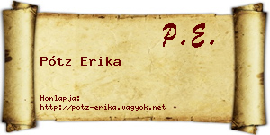 Pótz Erika névjegykártya